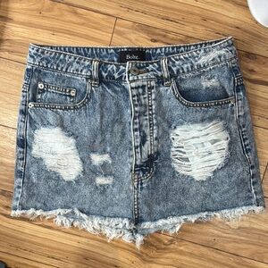 Bolte Distressed Denim Skirt